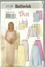Butterick Sewing Pattern 3718 Girls Plus Formal Dress Skirt Top Jacket 7-16 New - £8.01 GBP
