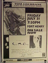 TOM COCHRANE LIFE IS A HIGHWAY TOUR 1992 POSTER FORT HENRY KINGSTON CANA... - $450.00
