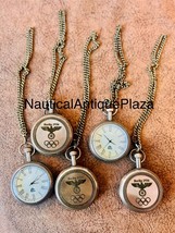 Lot Of 5 Pieces Of Brass Pocket Watches - 1936 Berlin Antique Vintage Wa... - $65.45