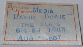 DAVID BOWIE 1987 GLASS SPIDER TOUR BILL GRAHAM  CONCERT MEDIA PASS SAN J... - £22.26 GBP