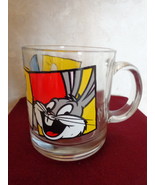 TWEETY BIRD, SYLVESTER &amp; BUGS BUNNY CLEAR GLASS MUG (#1737). - $26.05 CAD