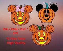 Mickey and Minnie Pumpkins in SVG and PDF Bundle/ Instant Download/ Halloween - £1.97 GBP