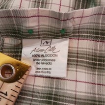 Arturo Calle Men's Cotton Green & Beige Plaid Short Sleeve Button Up Shirt Sz XL image 4