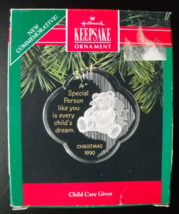Hallmak Keepsake Christmas Ornament 1990 Child Care Giver First in Series Boxed - £4.71 GBP