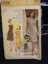 Simplicity 5514 Misses Dress & Bag Pattern -Size 14 Bust 36 - $13.89