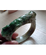 Natural A Grade vintage carved Green Jadeite Jade Bangle bracelet unique - £2,932.91 GBP