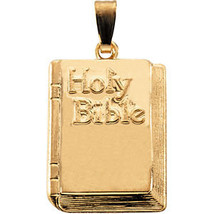 14K Yellow Gold Bible Pendant/Charm - £282.10 GBP