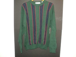 NEW John Ashford Men&#39;s Size XL Sweater Crew Neck 100% Cotton, Green, Blue &amp; Red - £19.51 GBP