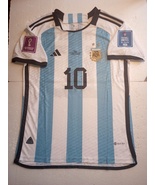 Lionel Messi Argentina 2022 World Cup Final Match Home Soccer Jersey 202... - $100.00