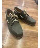 TIMBERLAND MEN&#39;S AUTHENTIC HANDSEWN BOAT SHOE DARK GREEN NUBUCK A5WAD AL... - $174.99