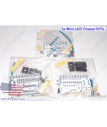 3x Mini White LED &amp; PCB Sequencer Chaser Follower Scroller DIY KIT NE555... - $14.05