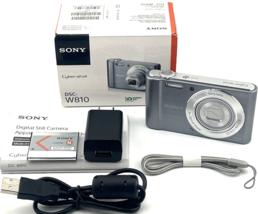 Sony Cyber Shot Dsc W810 20.1 Mp Camera Silver 6x Zoom Tested Iob - £174.84 GBP