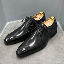 Mens Formal Genuine Cow Leather OxShoes Square Toe Social Male Wedding Dress Mix - £113.67 GBP