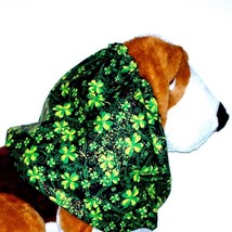 Dog Snood Four Leaf Clovers Gold Glitter Cotton Puppy REGULAR - £9.59 GBP