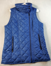 Marc New York Vest Womens Medium Blue Polyester Pockets Sleeveless Side Zip EUC - £18.40 GBP