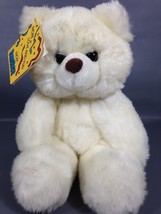 Prestige Toy Big Foot Plush White Teddy Bear Vintage 1985 Tag 8&quot; Stuffed Animal - £30.66 GBP