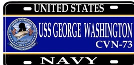 NAVY USS GEORGE WASHINGTON CVN-73 LICENSE PLATE MADE IN USA - £23.42 GBP