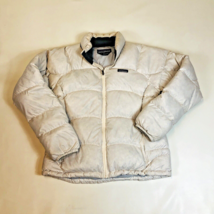 Patagonia Womens Fitz Roy Goose Down Zip Puffer White Jacket Size Large - £63.28 GBP