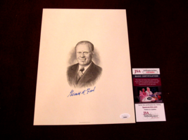 GERALD R. FORD 38TH US PRESIDENT SIGNED AUTO PRESIDENTIAL ENGRAVING LITH... - $395.99