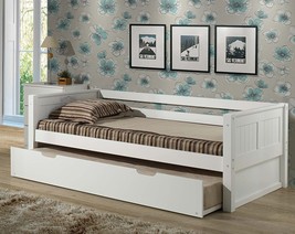 White Finish, Twin, Camaflexi Daybed, Panel Headboard, Solid Wood, Rear Guard - £383.67 GBP