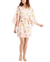 allbrand365 designer Womens Sleepwear Lace-Trim Floral Wrap Robe, Medium - £28.89 GBP