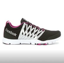 Womens Black Silver Pink Reebok Running Training Athletic Sneaker Shoes ... - $39.99