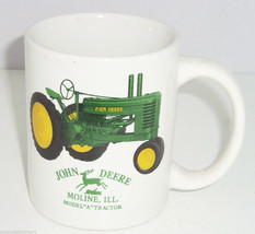 John Deere Coffee Mug Model A Tractor Collector Cup Moline White - £7.81 GBP