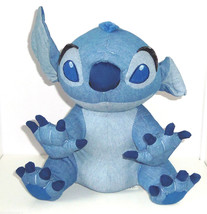 Disney Store Stitch Denim Plush Toy Exclusive Original Soft Cuddle Blue ... - $49.95