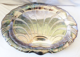 VTG 1847 Rogers Neptune signed Large Silverplate footed serving Tray shell - $38.61
