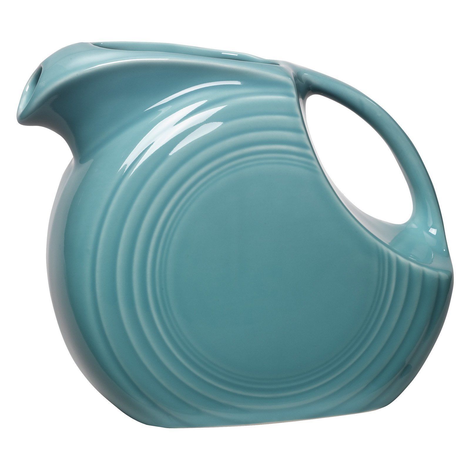  Fiesta Pitcher Large Blue Turquoise Disk Fiestaware 67 Disc Oz Ounce 8 Cups New - $64.37