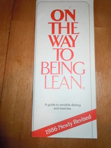 Vintage On The Way to Being Lean A Guide to Sensible Dieting Booklet 1986 - £2.34 GBP