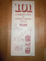 Vintage 101 Cooking Tips &amp; Other Tricks With Pam Recipe Booklet 1980&#39;s - $2.99