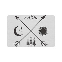 Personalized Pet Food Mat - Non-Slip Rubber Base - 12x18 - Mountain, Moon, Sun,  - £26.34 GBP