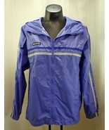 Columbia Purple Grey Zip Front Hooded Nylon Jacket - Youth Size 14/16 - £8.31 GBP