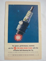 1964 World&#39;s Fair Ad AC Fire-Ring Spark Plugs - £7.85 GBP