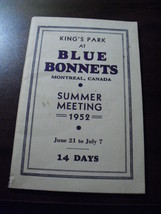 Vintage 1952 Booklet - Montreal Jockey Club at Blue Bonnets - £14.98 GBP