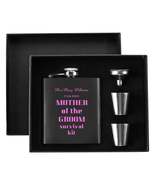 Personalized Mother of the Groom survival kit Hip Flask Set – 7oz Black ... - $44.92 CAD