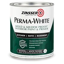 Zinsser 02774 PERMA-WHITE Mold &amp; Mildew Proof Interior Paint, Quart, Egg... - $46.40 CAD