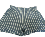 Sanctuary Women XL  blue white striped Shorts Linen blend shorts elastic... - $19.79