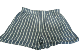 Sanctuary Women XL  blue white striped Shorts Linen blend shorts elastic... - $19.79