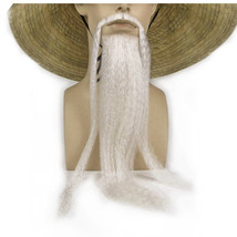 Adult Fu Manchu Costume Long Beard And Mustache While - £27.16 GBP