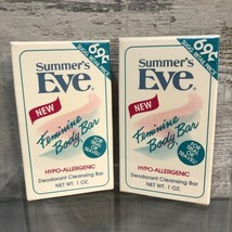 Vtg Summers Eve feminine Body Bar Hypo-Allergenic Deodorant Cleansing Lot 2 NOS - £9.34 GBP