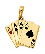 14K Yellow Gold Aces Poker Pendant - €236,81 EUR