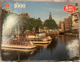 Milton Bradley Big Ben 1000 Pc Jigsaw Puzzle AMSTERDAM, HOLLAND 4962-1 T... - £5.46 GBP