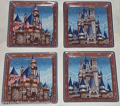 Disney Cinderella Castle Sleeping Beauty Plate Set Theme Parks Lot of 4 ... - £93.68 GBP