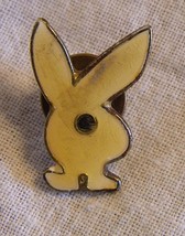 Vintage Playboy Bunny Emblem  old enamel pin yellow - £4.78 GBP