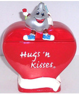 Hershey&#39;s Hugs Kisses Heart Red Candy Jar Valentines Day Gift  - £27.93 GBP