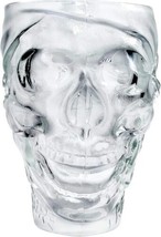 Treasure Island Casino Pirate Skull Clear Glass Mug 32 Ounce Embossed Halloween  - £17.32 GBP