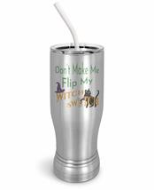 PixiDoodle Black Cat Witch Insulated Coffee Mug Tumbler with Spill-Resistant Sli - £26.84 GBP+