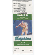 MIAMI DOLPHINS NFL NEW YORK JETS 1987 Ticket Stub - £10.07 GBP